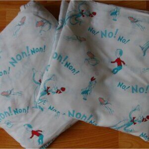 Vintage Cat In The Hat Twin Bed Sheet Set Flat Fitted or Fabric No No No Non Non
